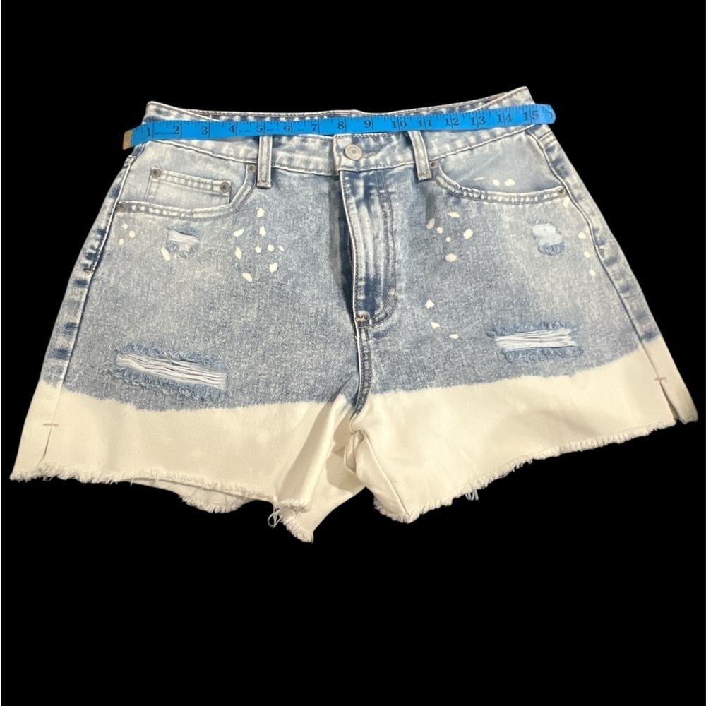 NOBO Blue and Cream Jean Shorts Two-Tone Design - Picture 5 of 6